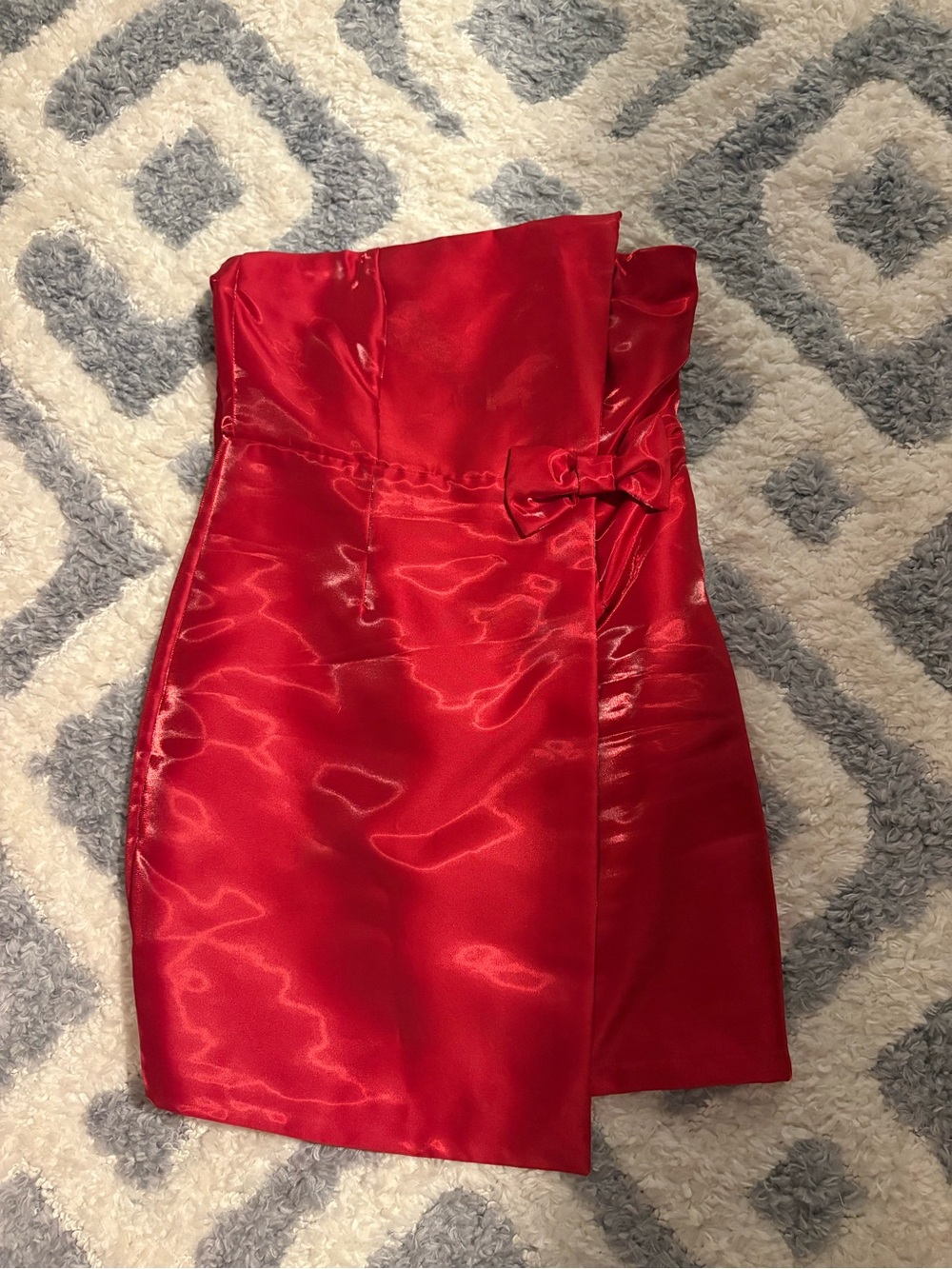 Red Strapless Satin Mini Dress - Elegant Evening Style